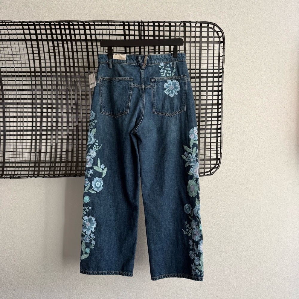 Free people we the free Willow floral embroidered jeans forget me not - Picture 6 of 10